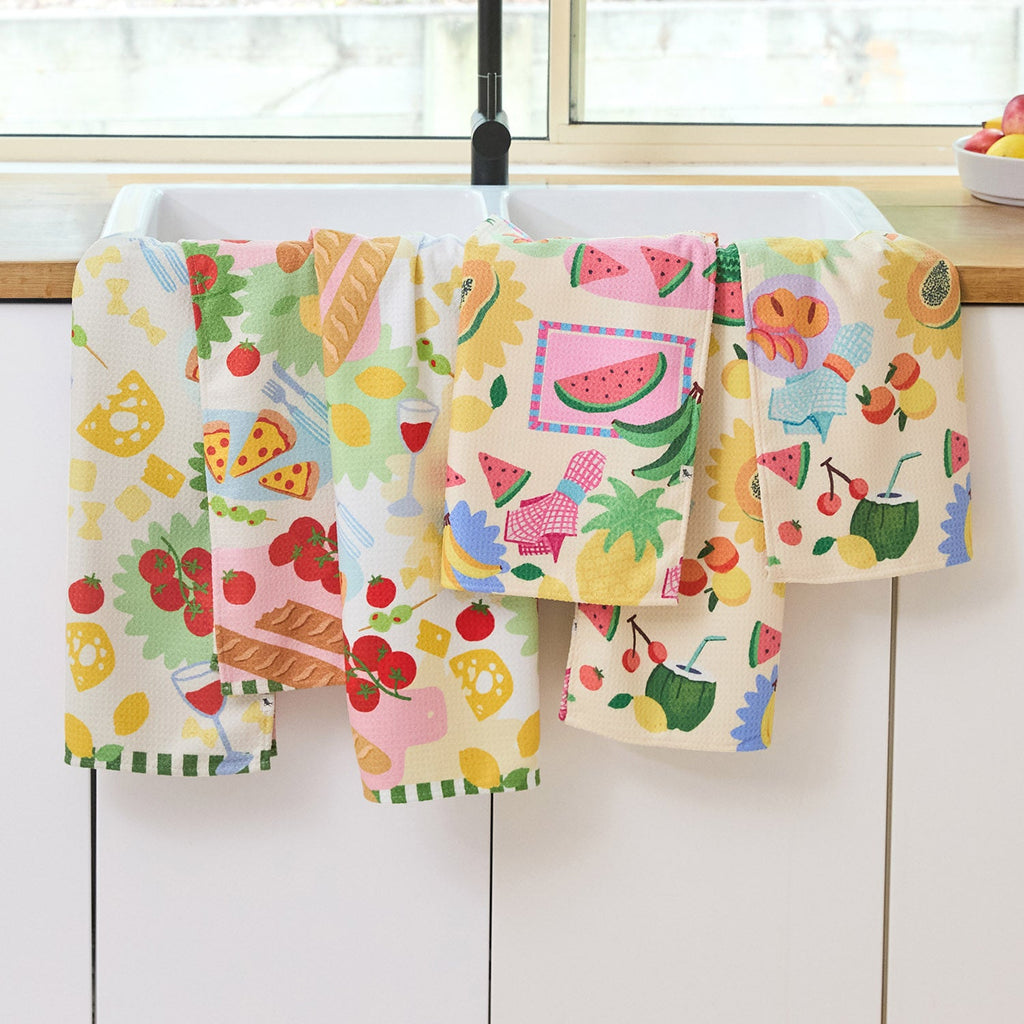 dock and bay tea towel