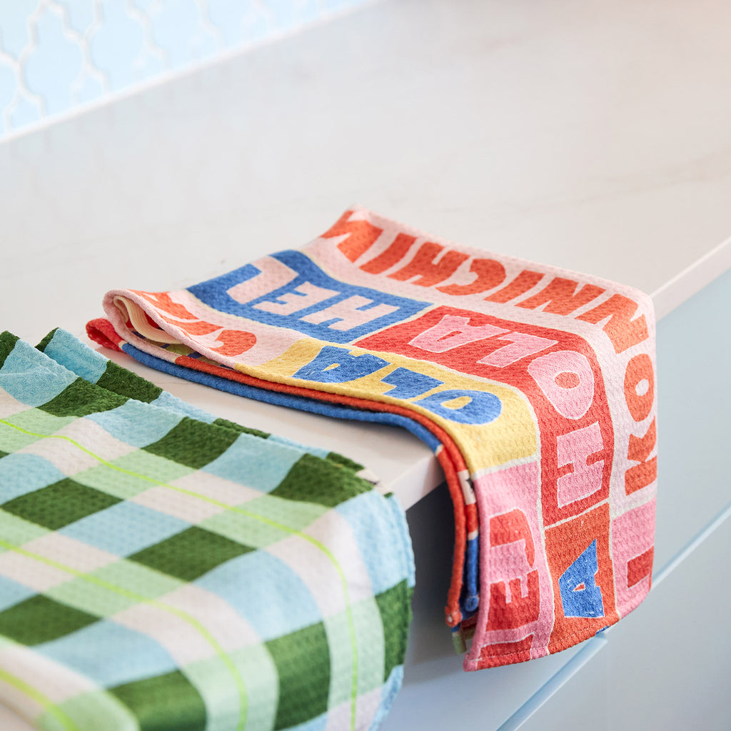 dock and bay tea towel