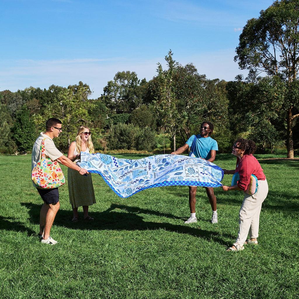 dock and bay picnic blanket