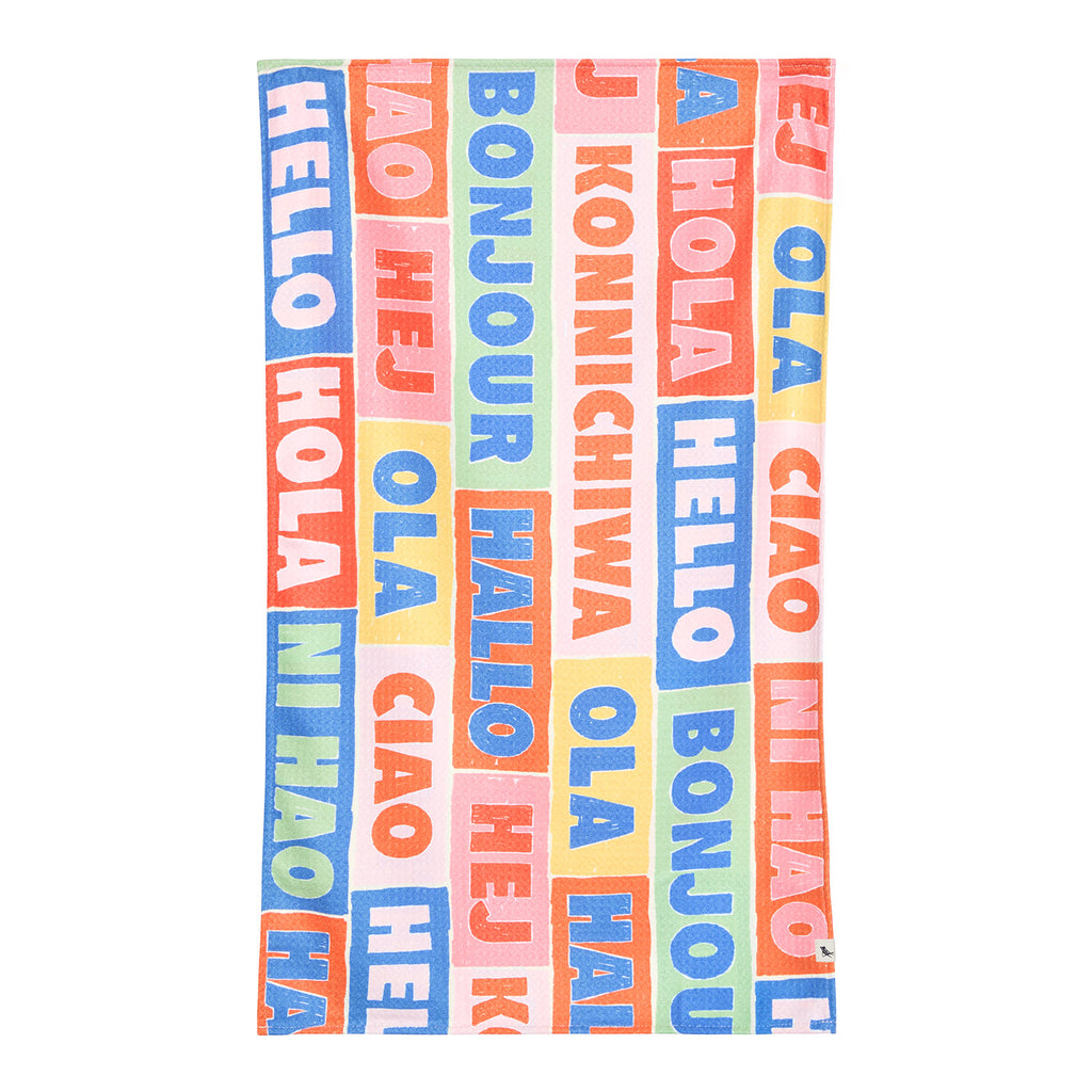 dock and bay tea towel