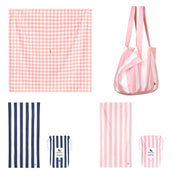 Dock & Bay 2 x Beach Towel + Bag + Picnic Blanket - Strawberries & Cream