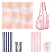 Dock & Bay 2 x Beach Towel + Bag + Picnic Blanket - Strawberries & Cream