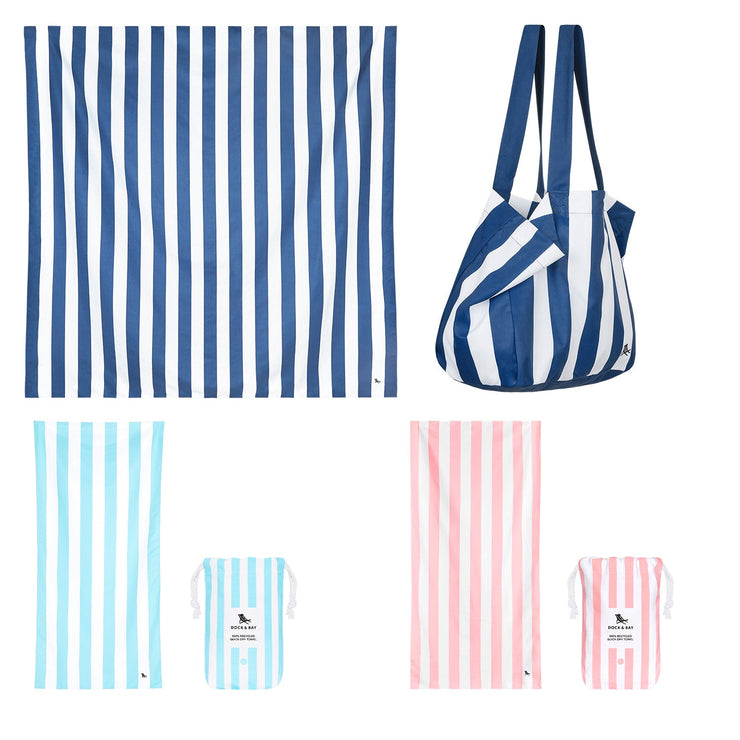  Dock Bay Product BUNDLE-BEACH-KIT-TOWLB-CAB-X2-NAVY-SETB