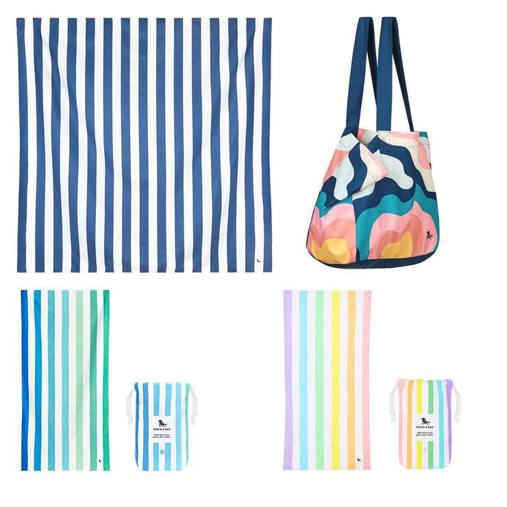 Dock Bay Product BUNDLE-BEACH-KIT-TOWLB-CAB-X2-NAVY-SETB