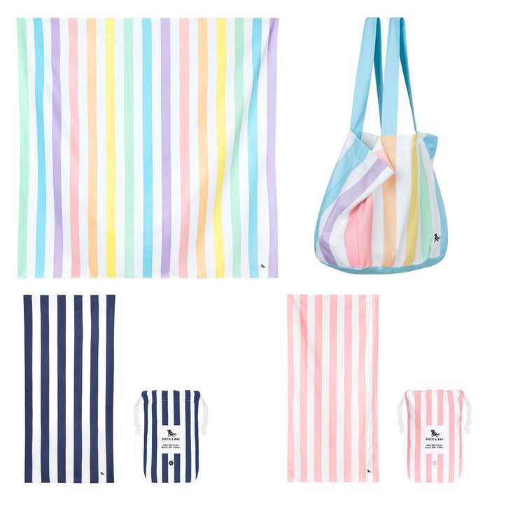 Dock & Bay Towel XXL, Towel x 2 + Bag Bundle - Set A