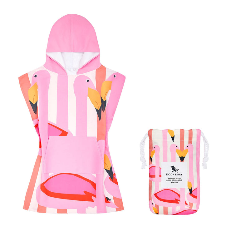 Dock & Bay Poncho Kids - Flamboyant Flamingos