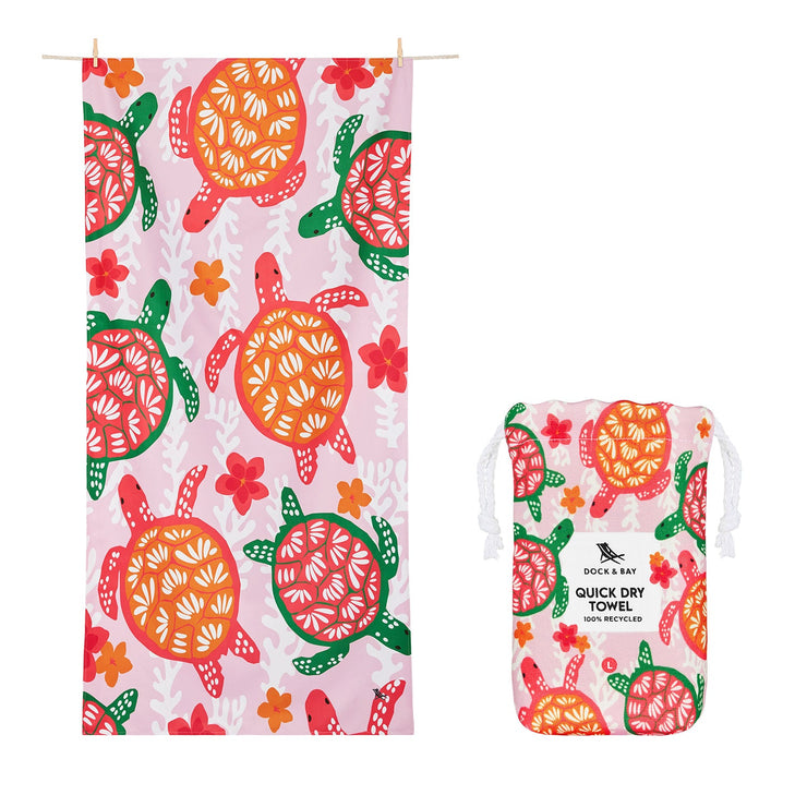 Dock & Bay Kids Beach Towel - Turtley Tropical